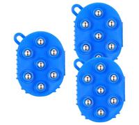 HEMOTON Rodillo Anticelulítico Manual Azul con 7 Bolas de Masaje, Mango Ergonómico y Diseño Doble Cara para Masaje Muscular y Cuidado Corporal Diario, Pack de 3 Unidades