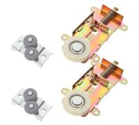 HEMOTON Rodillos para Puertas Correderas Fácil Instalación 2 Juegos de Armario Ruedas de Metal 11x6x1.1 Cm, Resistentes al Desgaste para Puertas de Espejo y Muebles