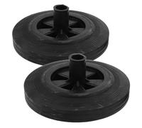 HEMOTON Ruedas para cubos de basura de exterior 2 Unidades, caucho negro, textura superficial y estabilidad mejorada para patio y jardín, diámetro interior de agujero 0.86 pulgadas
