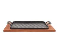 HEMOTON Sartén para Parrilla de Barbacoa de Hierro Grueso Diseño Compacto y Doble Asa Adecuado para Teppanyaki y Cocina Exterior