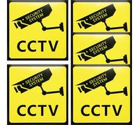 HEMOTON Señal de video de prohibido el paso, 5 unidades, pegatinas adhesivas de vigilancia, alta definición, para propiedad privada, puerta y vidrio