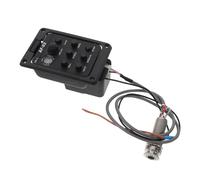 HEMOTON Sistema de Pastillas para Guitarra Acústica con Captador Piezoeléctrico Sillín, Preamplificador Ecualizador de 3 Bandas Negro y Afinador Integrado, Kit de Actualización