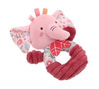 HEMOTON Sonajero De Anillo Para Ñiño Rosa, Juguete Sensorial De Peluche Elefante, Interactivo Para Recién Nacidos, Material De Felpa Suave, Desarrollo Táctil y Auditivo, 0-1 Años,