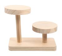 HEMOTON Soporte de Escritorio para Joyas de Madera Minimalista Diseño Escalonado de Dos Capas, Exhibidor Estable y Organizador Adecuado para Anillos y Cupcakes en Tocador del Hogar