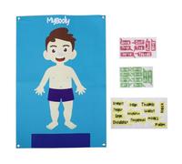 HEMOTON Tablero de Fieltro Grande 56x82 Cm para Aprendizaje Preescolar del Cuerpo Humano, Tablero Interactivo de Desarrollo Cognitivo Infantil, Herramienta Didáctica para Contar Historias