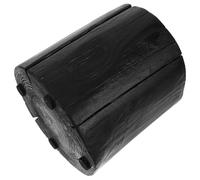 HEMOTON Taburete de Madera Maciza Natural Soporte Decorativo y Mesita de Noche Negra Carbonizada Taburete Redondo de 20 CM de Alto y 16-19 CM de Diámetro para Dormitorio y Sala