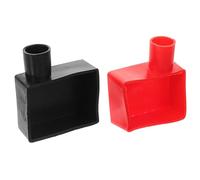 HEMOTON Tapas para Bornes de Batería de Silicona Juego 1 Par Rojo y Negro Protector Aislante Cuadrado para Terminales de Batería de Coche y Vehículo Recreativo Cubierta Flexible