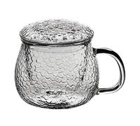 HEMOTON Tazas con Tapa infusor de colador de té Tetera Taza de café Transparente Taza de expreso infusor de té Taza de té con infusor y Tapa con Cubierta Taza de Agua Taza de Filtro Vidrio