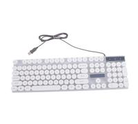 HEMOTON Teclado USB Glowing Redondo Iluminación Led Teclado De Computadora Práctico y Portátil Compatible Pc y Dispositivos Móviles