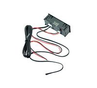 HEMOTON Termómetro Digital Multifunción para Coche con Reloj y Voltímetro Pantalla LED Verde Medición Interior y Exterior Fácil Instalación sin Taladro para Aire Acondicionado y Acuarios