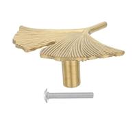 HEMOTON Tirador de Latón Dorado Forma de Hoja de Ginkgo Instalación Fácil y Funcionamiento Suave Diseño Elegante y Moderno para Armarios y Zapateros