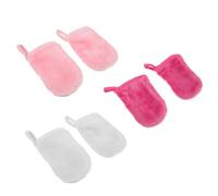 HEMOTON Toallas Desmaquillantes Reutilizables de Fibra Textura y Diseño Simple, Paquete de 6 Guantes de Lavado para Limpieza Facial Diaria