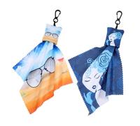 HEMOTON Toallitas Limpiadoras Reutilizables para Gafas y Teléfonos Gancho para Fijación, Juego de 2 Paños de Microfibra para Uso Diario y Actividades al Aire Libre