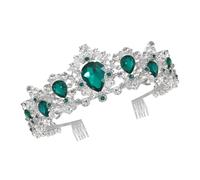 HEMOTON Tocado y Rhinestone en Forma de Grande de Boda Peine de Accesorio Elegante Diseño Verde para Novia para Fiesta Especial y Fotografía