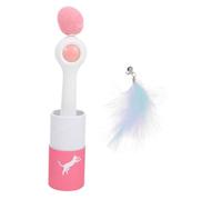 HEMOTON Varita Interactiva Retráctil para Gatos con Juguete de Ejercicio Automático para la Relación con Mascota para Diversión y Entrenamiento de Gatos Color Rosa