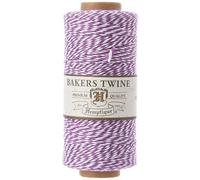 Hemptique Bakers Twine - Bobina de Hilo de algodón de Fuerza Media (125 m, 50 g, Grosor Aprox. de 1 mm), Color Morado y Blanco