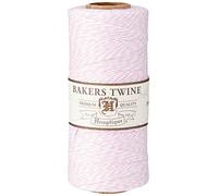 Hemptique Bakers Twine - Bobina de Hilo de algodón de Fuerza Media (125 m, 50 g, Grosor Aprox. de 1 mm), Color Rosa y Blanco