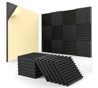 HEMRLY Paneles de espuma acústica, 1 x 12 x 12 pulgadas, paneles de espuma autoadhesivos, a prueba de sonido, paneles acústicos que absorben el ruido rápidamente, paneles de pared insonorizados de