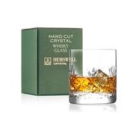Hemswell Crystal Vaso de whisky de 310 ml - Vaso individual en cristal sin plomo con fondo pesado y elegante caja de regalo - perfecto para whisky escocés, bourbon y malta individual - Glenrigg