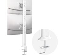 Hemudu Soporte de brazo articulado de escritorio para monitor dual, pantalla vertical apilable soporta dos monitores de computadora de 13 a 34 pulgadas con abrazadera C