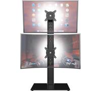 Hemudu - Soporte para monitor doble (vertical, apilable, se adapta a dos pantallas de 13 a 34 pulgadas con giro, inclinación, altura ajustable, soporta una (1) pantalla de hasta 20 kg,HT05B-002P