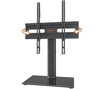 Hemudu Soporte TV Pie Universal, Soporte TV Mesa para Televisores LCD LED de 27 a 60 Pulgadas, Base Mesa TV de Altura Ajustable de 9 Niveles, Soporte Giratorio TV 70º, MAX Vesa 400x400mm, MAX 40kg