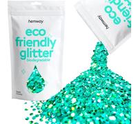 Hemway Eco Friendly biodegradable Glitter 100 g / 3,5 oz Bio cosmético seguro de la chispa vegano para la cara, sombra de ojos - 1/8" 0,125" de 3 mm - turquesa Holo