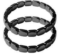 Hemys Hemys - Pulsera de hematita para hombre, recupera tu confianza y motivación innatas, concéntrate, fuerte y listo para enfrentarte a cualquier cosa, regalos para papá, marido, novio (2 piezas)
