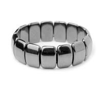 Hemys - Pulsera de hematita, pulseras elásticas con cuentas de piedra de hematita auténtica, energía guerrera de piedra de hematitas, recupera tu ventaja y confianza, regalo para papá, marido, novio