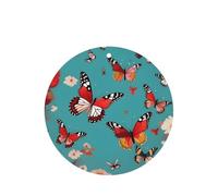 Hen Flying Butterflies Among Flowers - Juego de ambientador colgante, tarjetas redondas de fragancia de lavanda para interiores de automóviles, paquete de 10/24 tarjetas