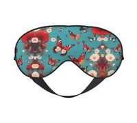 Hen Flying Butterflies Among Flowers - Máscara de ojos para máxima comodidad para dormir, ajustable, transpirable y elegante, perfecta para sensibilidad a la luz, insomnio