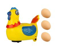 Hen Laying Eggs Toy - Interactive Easter Fun, Chick Walking Motion Animated Look 15x9x16 cm Size + Universal Wheel Base, High Grade ABS Durable Shell - For Kids Play & Learning