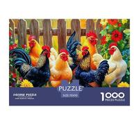Hen with Chicks in Sunny Farm Scene Cartón Bien Trabajado Actividad De Ocio Divertida, Gran Idea De Regalo para Hombres, Mujeres Y Aficionados 70x50cm/1000pcs