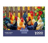 Hen with Chicks in Sunny Farm Scene Piezas Cortadas con Precisión Cartón Ecológico, Ideal para Reducir Estrés Y Calma Mental En El Día A Día 52x38cm/1000pcs