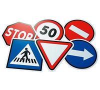 HenBea- Pack de 6 Juegos de señales de tráfico, Multicolor, Talla única (943)