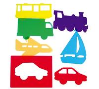 HenBea- Pack de 6 pantallas aprendizaje transportes, 8 mm, trasluacutecidos (911)