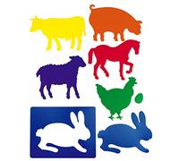 HenBea- plantillas con formas de animales de la granja, Multicolor (716) , color/modelo surtido