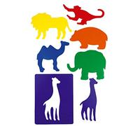 HenBea- plantillas con formas de animales del zoo, Multicolor (756) , color/modelo surtido