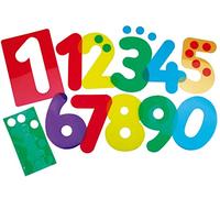 HenBea Siluetas Números Traslúcidas, Plantillas para pintar Mesa de Luz Montessori, 10 Stencils de colores (773)