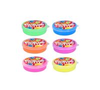 Henbrandt 1 tinas de masilla para niños, paquete de 6 con 6 colores surtidos, mini masilla de rebote de slime, bolsa de fiesta, regalos de botín, rellenos de bolsas de la suerte, rellenos de