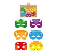 HENBRANDT 1 máscara de fiesta de papel de dinosaurio para niños, paquete de 12 máscaras faciales de dinosaurio, disfraz de disfraz para niños, regalo de fiesta para niños y niñas