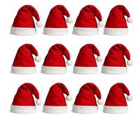HENBRANDT 1 paquete de 12 sombreros de Papá Noel, accesorio clásico rojo para disfraz de fiesta festiva para adultos, oficina, fiestas, celebraciones de Navidad, eventos, disfraces a granel, sombreros