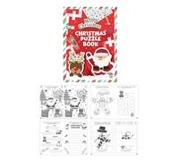 Henbrandt 10 mini libros de rompecabezas de Navidad para niños tamaño A6, libro de actividades, libro para colorear, relleno de calcetines de Navidad, libros para colorear para niños y niñas