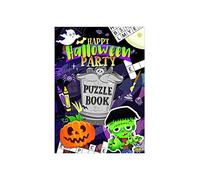 HENBRANDT 12 mini libros de rompecabezas de Halloween para niños, libro de actividades A6, rompecabezas de palabras, rompecabezas para colorear, divertido truco o trato, bolsas de fiesta, bolsa de