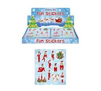 Henbrandt 12 paquetes de calcomanías de Elfin Alrededor de Navidad, mini calcomanías de elfo, artes y manualidades para niños, elfos traviesos, relleno de calcetines de Navidad, bolsas de fiesta,
