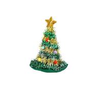 HENBRANDT 12 sombreros de árbol de Navidad para adultos con oropel y estrella dorada de 43 cm | 17 pulgadas para fiestas de Navidad, regalo divertido, accesorio de disfraz de Navidad, sombreros