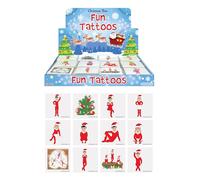 Henbrandt 144 mini tatuajes temporales de elfos navideños para niños, paquete de 12 unidades, bolsas de fiesta de Navidad, regalos de elfos traviesos, regalos de calendario de Adviento para niños y