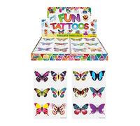 Henbrandt 144 tatuajes temporales de mariposa, regalos de fiesta, rellenos de bolsas de botín