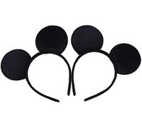 HENBRANDT 2 piezas de orejas de ratón negras para adultos/niños, disfraz de disfraz, accesorio de decoración de fiesta, regalo, paquete de 2 (negro)