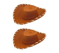 HENBRANDT 2 sombreros de vaquero marrón para adultos, espuma EVA, disfraz del salvaje oeste